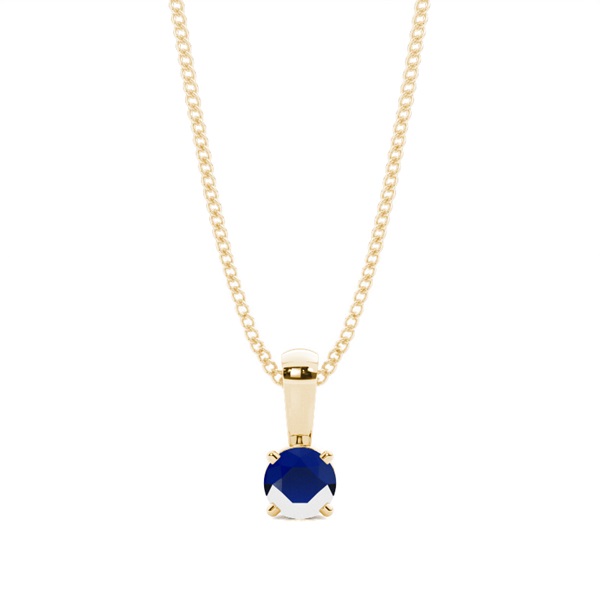 5 Prong Setting Blue Sapphire Pendant
