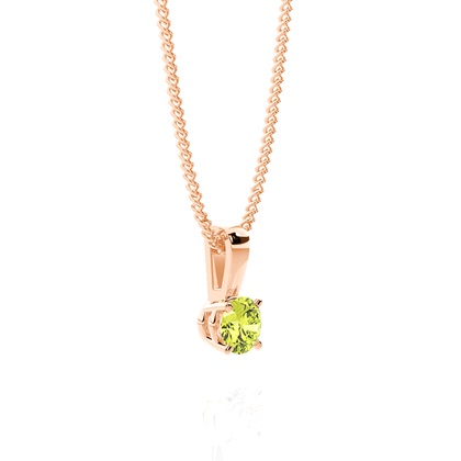 Runde Peridot Anhänger in einer 5er Krappenfassung