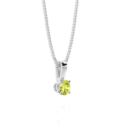 Runde Peridot Anhänger in einer 5er Krappenfassung