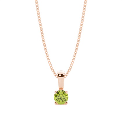 5 Prong Setting Round Peridot Pendant