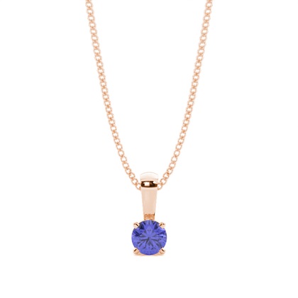 5 Prong Setting Round Tanzanite Pendant