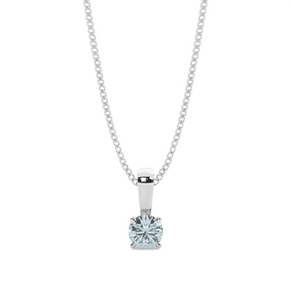 5 Prong Setting Round Aquamarine Pendant