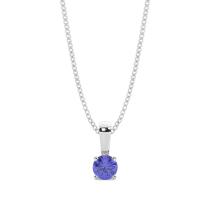 5 Prong Setting Round Tanzanite Pendant