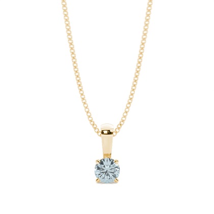 5 Prong Setting Round Aquamarine Pendant
