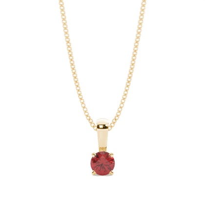 5 Prong Setting Round Garnet Pendant