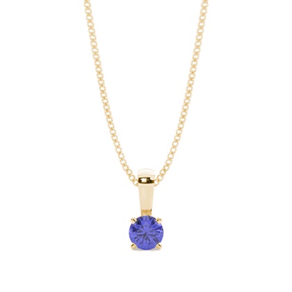 5 Prong Setting Round Tanzanite Pendant