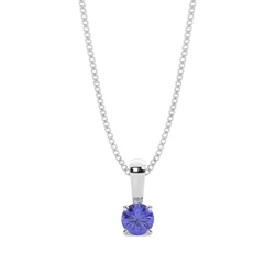 5 Prong Setting Round Tanzanite Pendant
