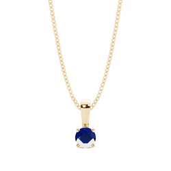 5 Prong Setting Blue Sapphire Pendant