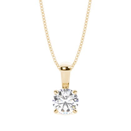 Round Diamond Pendants Necklaces