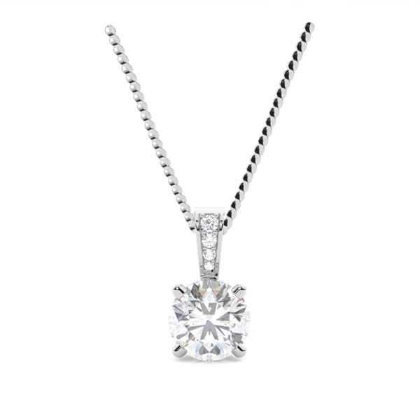 4 Prong Setting Moissanite Solitaire Pendant