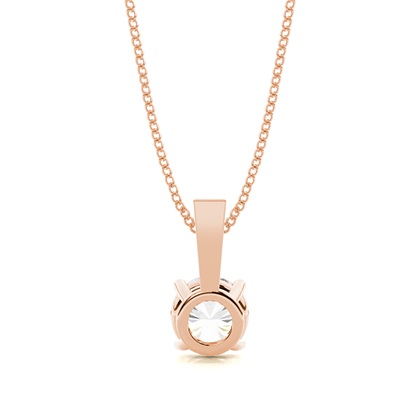 Round Cut Diamond Pendant Necklaces