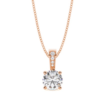 Rose Gold Solitaire Diamond Pendants