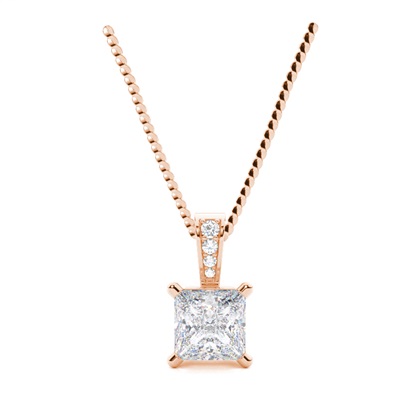 Princess Cut Diamond Pendants
