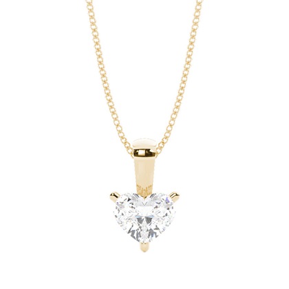 Heart Yellow Gold Diamond Necklaces and Diamond Pendants