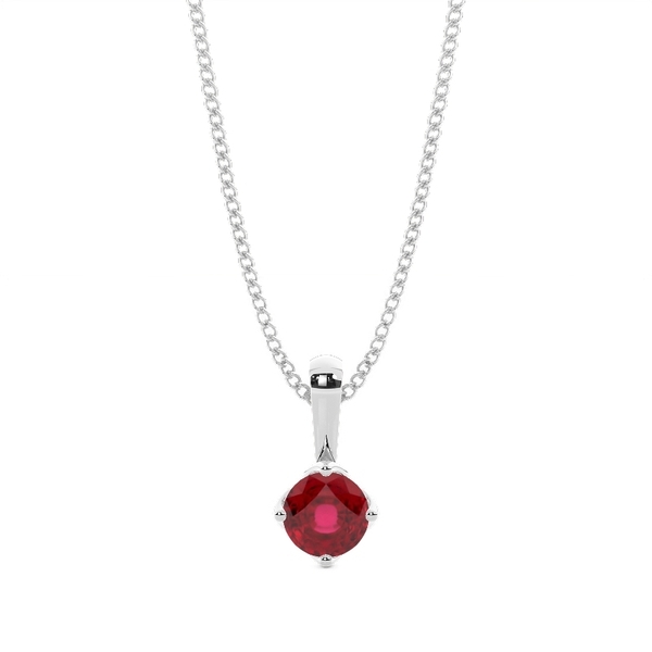 4 Prong Ruby Solitaire Pendant