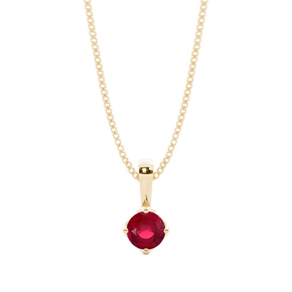 4 Prong Ruby Solitaire Pendant