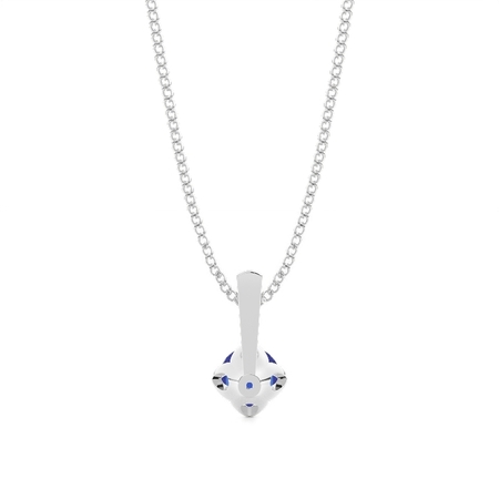 4 Zinke Blauer Saphir Solitaire Anhänger