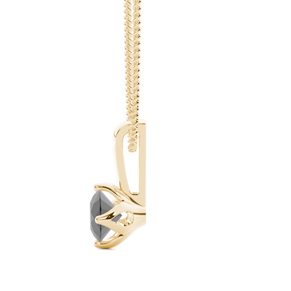 Schwarze Diamant Anhänger in einer Krappenfassung