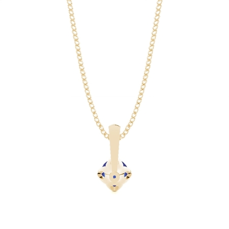 4 Zinke Blauer Saphir Solitaire Anhänger