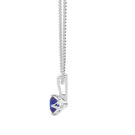 4 Zinke Blauer Saphir Solitaire Anhänger