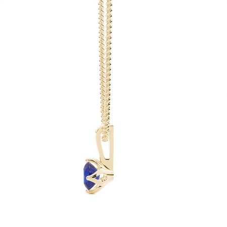 4 Zinke Blauer Saphir Solitaire Anhänger