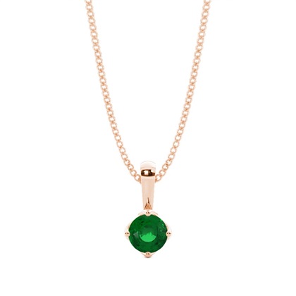 4 Prong Emerald Solitaire Pendant