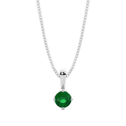 4 Prong Emerald Solitaire Pendant