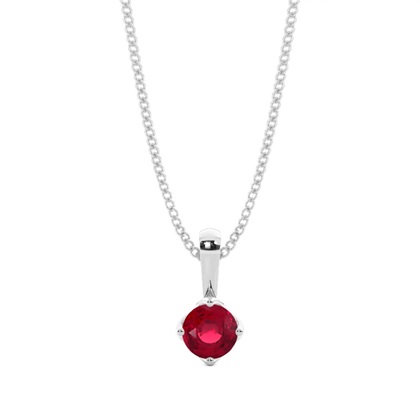 4 Prong Ruby Solitaire Pendant