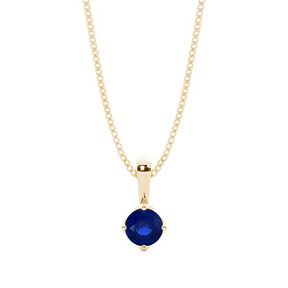 4 Prong Blue Sapphire Solitaire Pendant