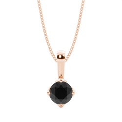 4 Prong Setting Black Diamond Solitaire Pendant