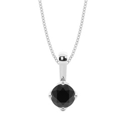 4 Prong Setting Black Diamond Solitaire Pendant