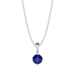 4 Prong Blue Sapphire Solitaire Pendant