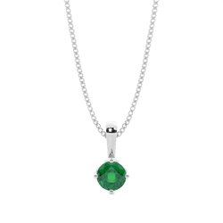4 Zinke Smaragd Solitaire Anhänger