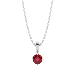 4 Prong Ruby Solitaire Pendant