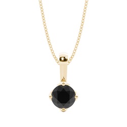 4 Prong Setting Black Diamond Solitaire Pendant
