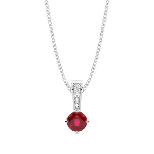 4 Prong Ruby Solitaire Pendant