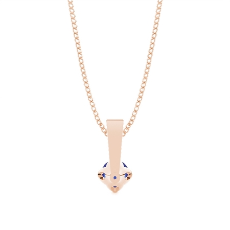 4 Zinke Blauer Saphir Solitaire Anhänger