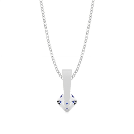 4 Zinke Blauer Saphir Solitaire Anhänger