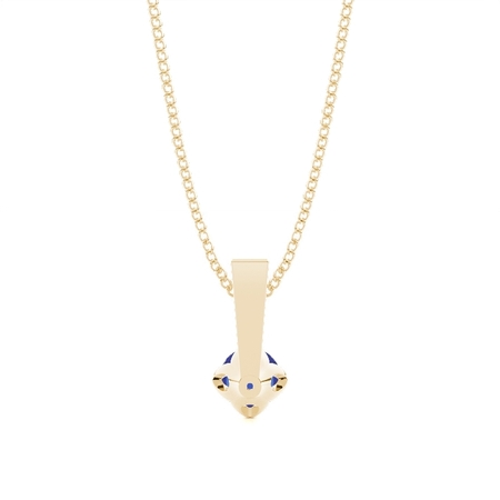 4 Zinke Blauer Saphir Solitaire Anhänger