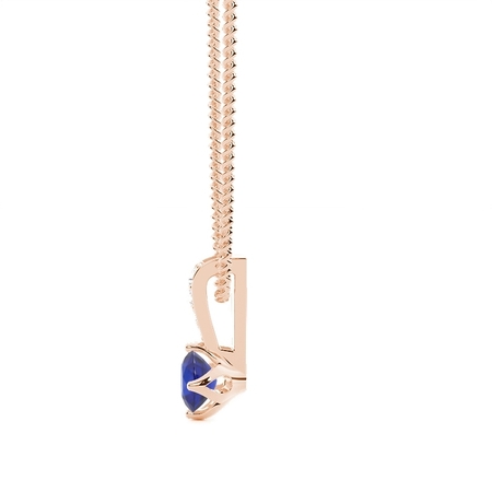 4 Zinke Blauer Saphir Solitaire Anhänger