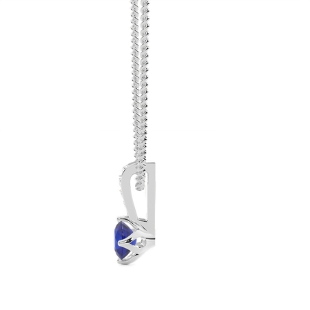 4 Zinke Blauer Saphir Solitaire Anhänger