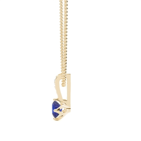 4 Zinke Blauer Saphir Solitaire Anhänger