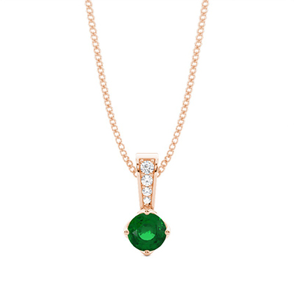 4 Prong Emerald Solitaire Pendant