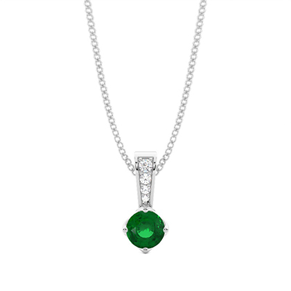 4 Prong Emerald Solitaire Pendant