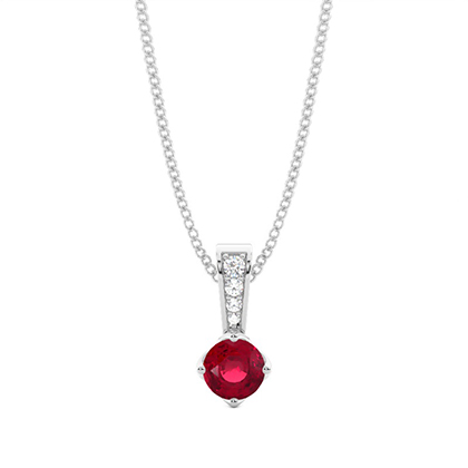4 Prong Ruby Solitaire Pendant