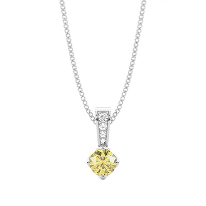 Prong Set Yellow Diamond Solitaire Pendant