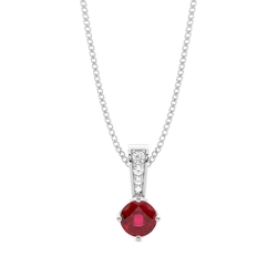 4 Prong Ruby Solitaire Pendant