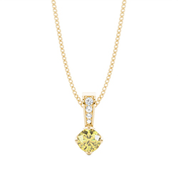 Prong Set Yellow Diamond Solitaire Pendant