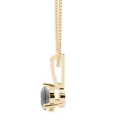 3 Prong Setting Black Diamond Solitaire Pendant