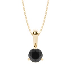 3 Prong Setting Black Diamond Solitaire Pendant
